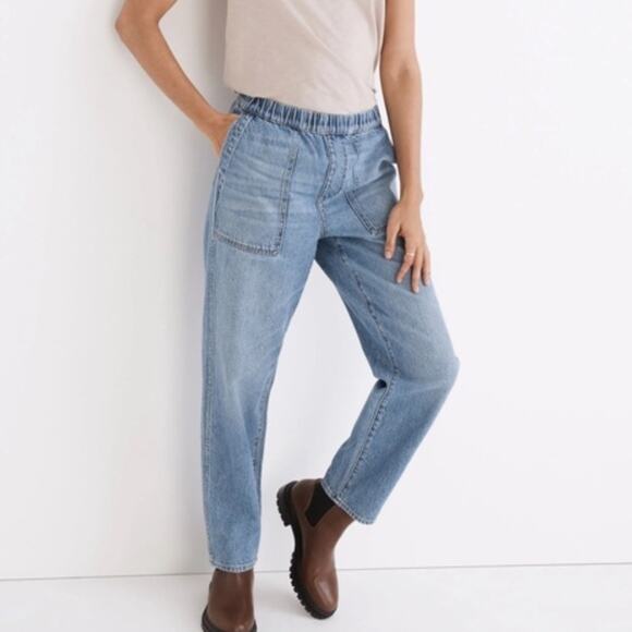 Madewell Pull-On Relaxed High Rise Jeans - Picture 1 of 8